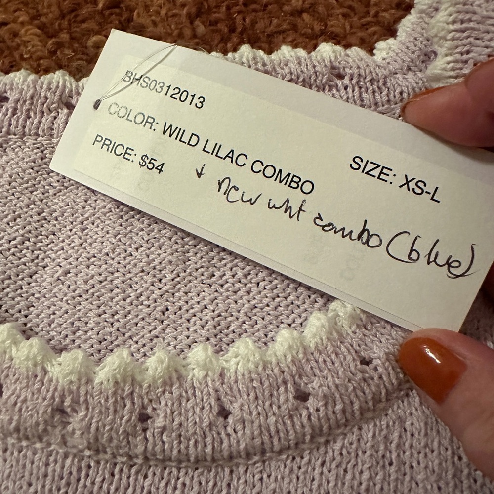 NWT Lilac purple knit Design History ruffle sweater size small - Picture 6 of 7